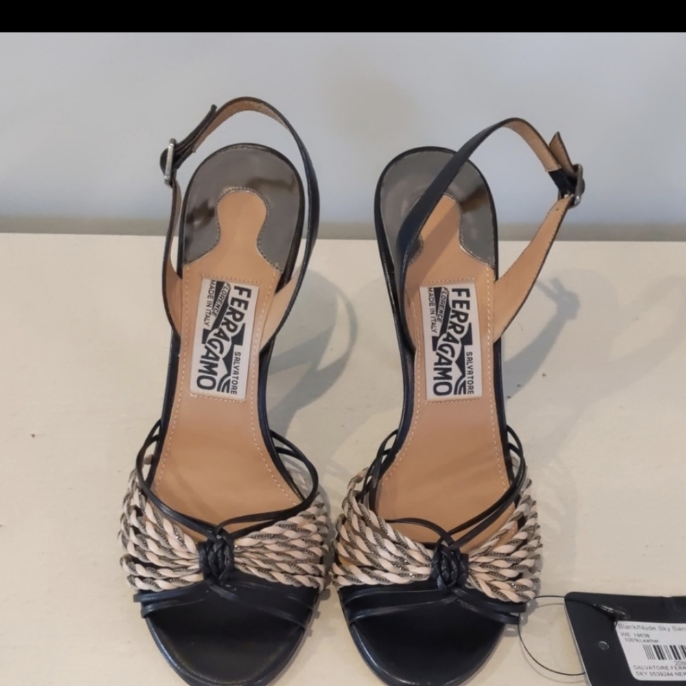 Salvatore Ferragamo Black/nude Sky Sandals